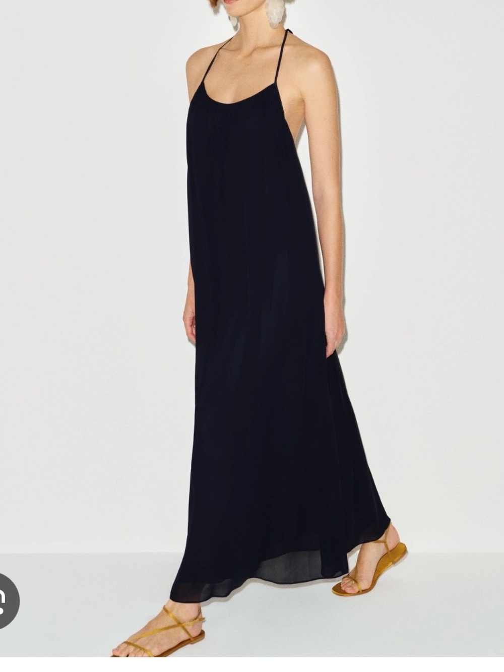 Reformation Black Maxi Slip Dress with Spaghetti Straps